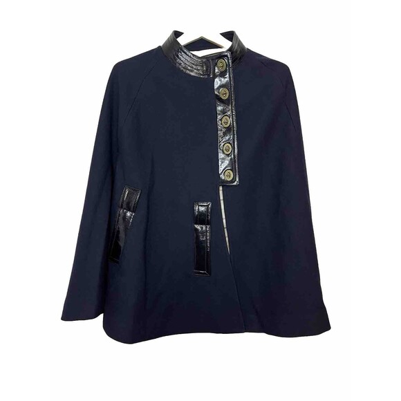 Coach Jackets & Blazers - COACH Wool Cape Womens Medium Wool Plaid Lined Turn Buckle, Missing Belt